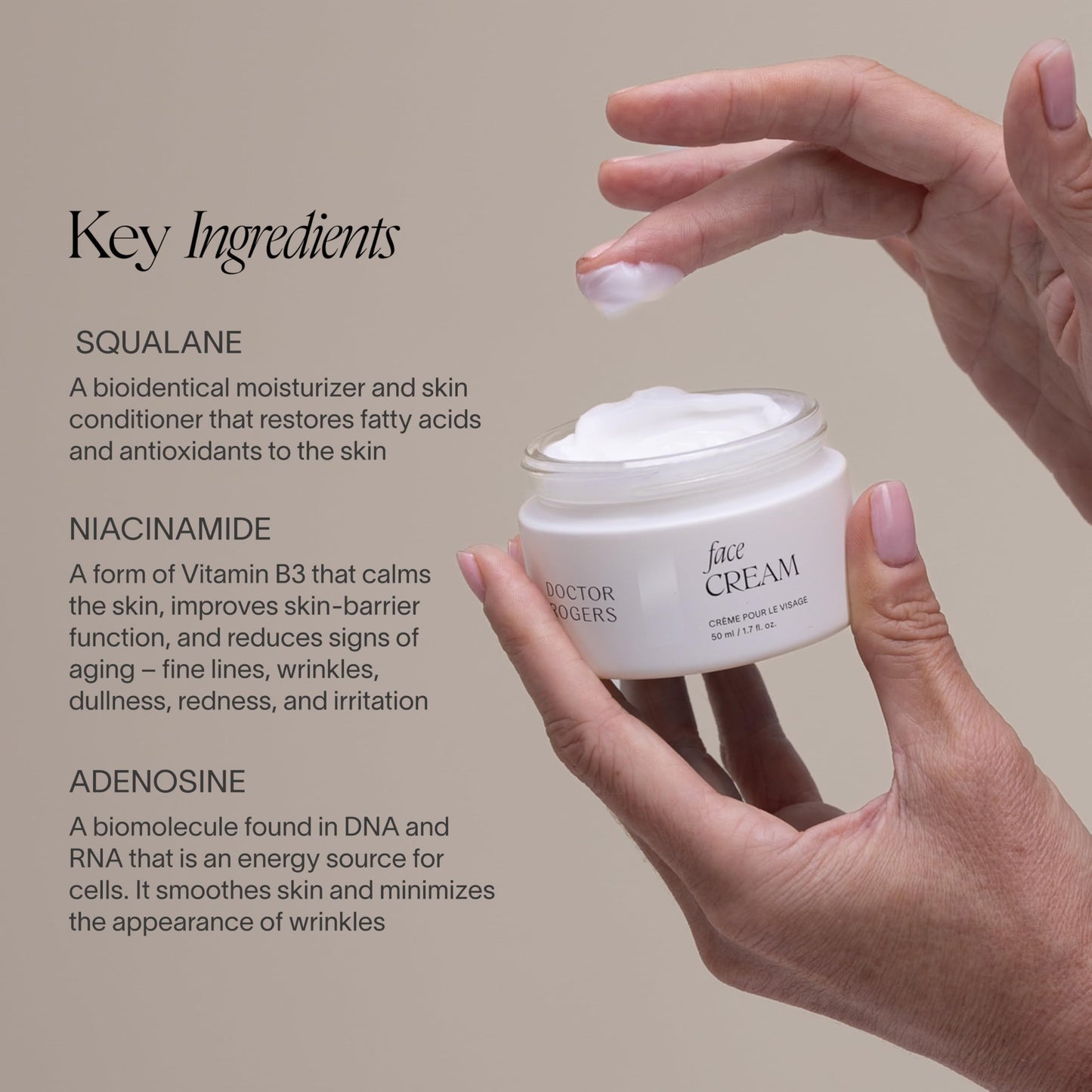 Doctor Rogers Face Cream for Intense Hydration, Anti-Aging Moisturizing Lotion to Reduce Fine