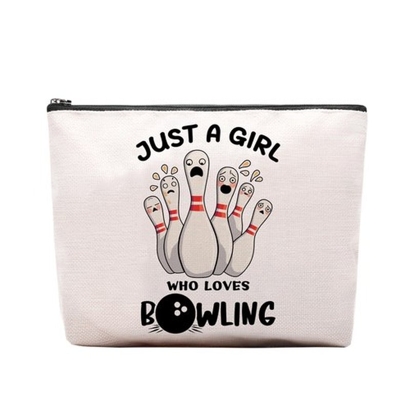 CEASQVAA Bowling Accessories Makeup Bag, Bowling Gifts for Women, Bowling Party Favors Bags, Bowling Lover Stuff Birthday Gifts Cosmetic Makeup Bag Pouch