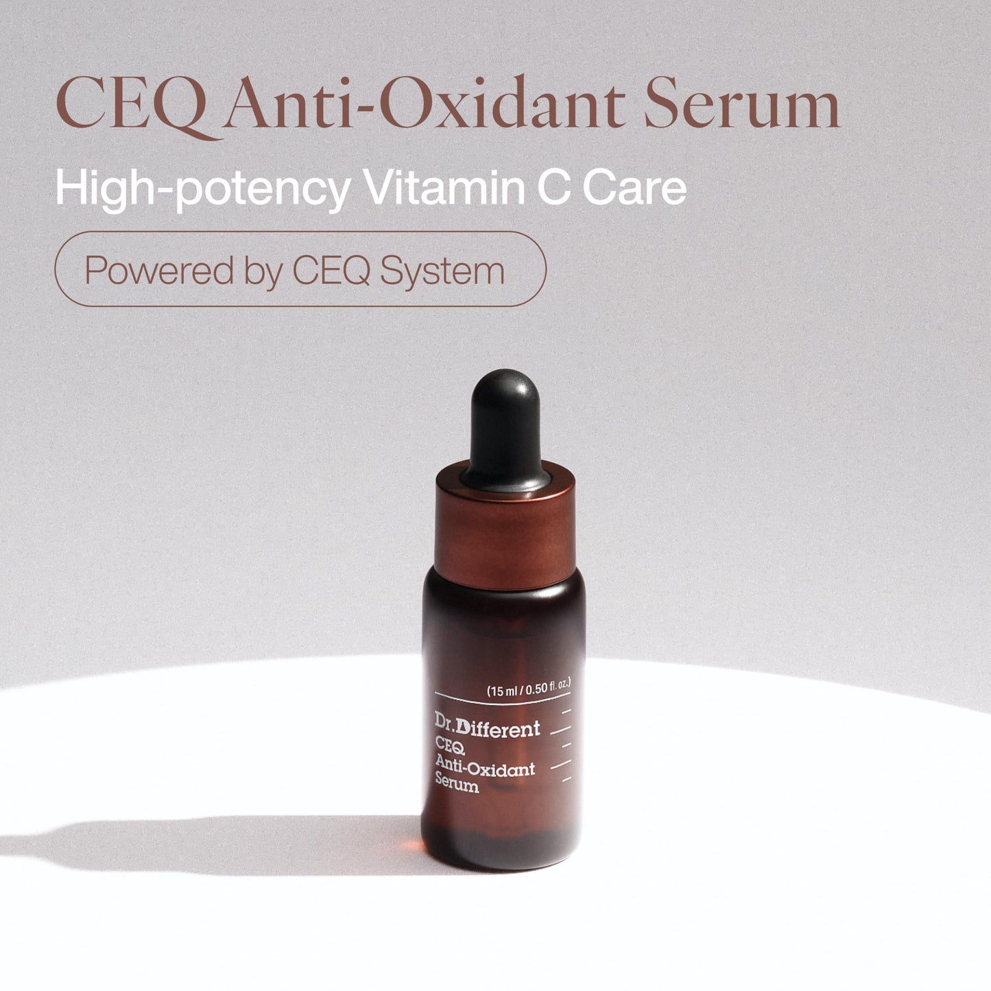 Dr.Different CEQ Anti-Oxidant Serum | Vitamin C Serum For Face with Vitamin E & CoQ10 | Tone-Evening & Anti-Aging Serum for Dark Spots, Fine lines & Wrinkles | Korean Skincare | 0.5 fl oz, 15ml