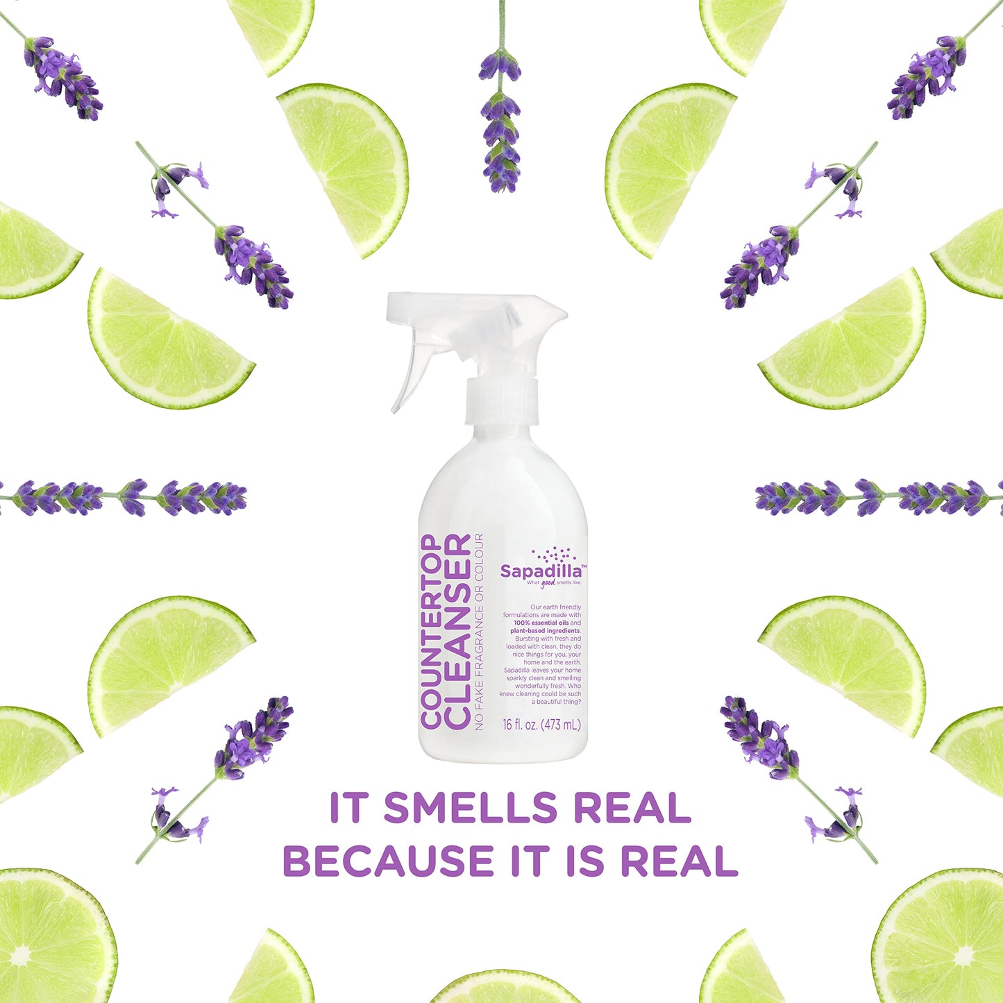 Sapadilla Multi-Surface Countertop Spray - Three Scent Variety - Made with 100% Pure Essential Oil Blends, Multi-Purpose Household Cleaner, Aromatic, Plant Based, Biodegradable, 16 Ounce (Pack of 3)