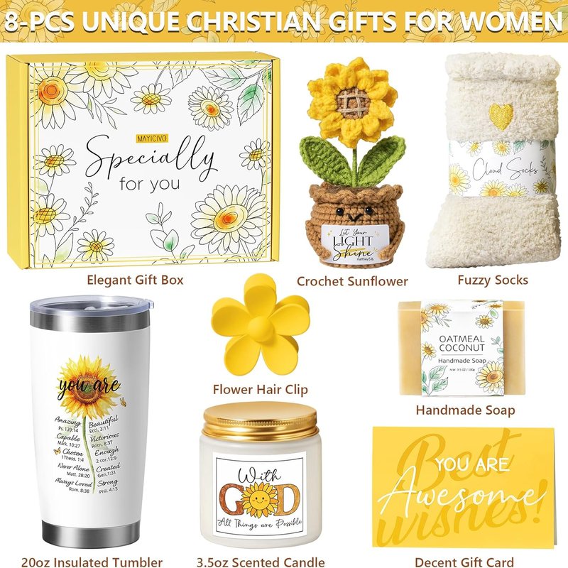 Christian Gifts for Women - Inspirational Sunflower Faith-Based Gift | Perfect for Easter, Birthdays & Special Occasions