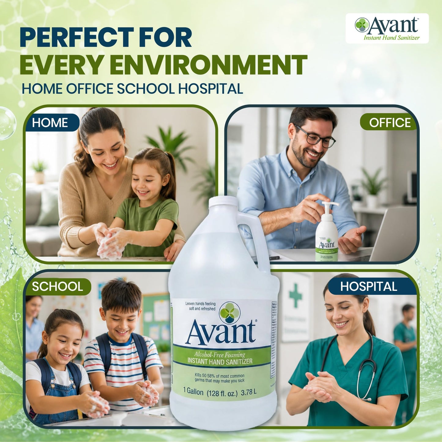 Avant® Alcohol-Free Foaming Hand Sanitizer, 1 Gallon refill