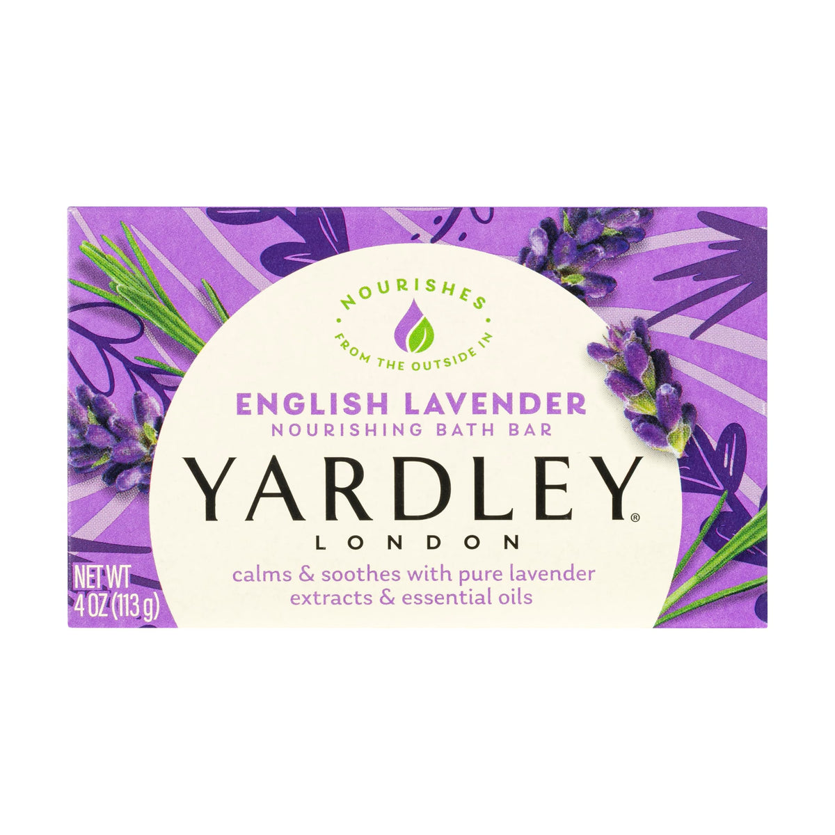 Yardley London English Lavender with Essential Oils Soap Bar, 4.25 oz Bar (Pack of 1)