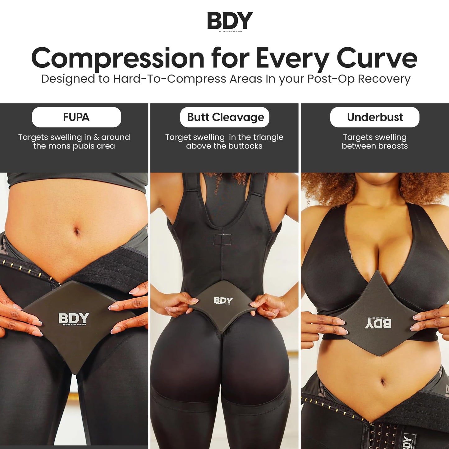 THE FAJA DOCTOR, 3-in-1 Lipo Foam Board, Ab Board Post Surgery Liposuction Recovery, Tummy Tuck Board, FUPA Compression Board, Tabla Abdominal Para Lipo, 15mm Thick Diamond Shape Lipo Board