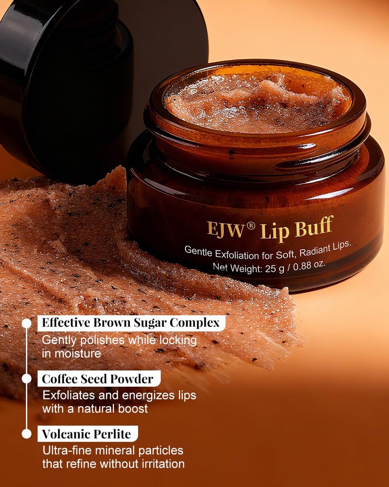 Triple-Action Lip Scrub - Brown Sugar & Coffee Exfoliator | Nourishing Coconut & Botanical Oils for Dry Lips