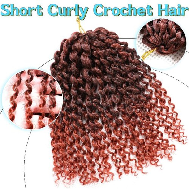 8 Inch Short Passion Twist Hair 6 Bundles Marlybob Crochet Hair Kinky Curly Crochet Hair for Black Women (6Bundles8 Inch, 1B/350#)