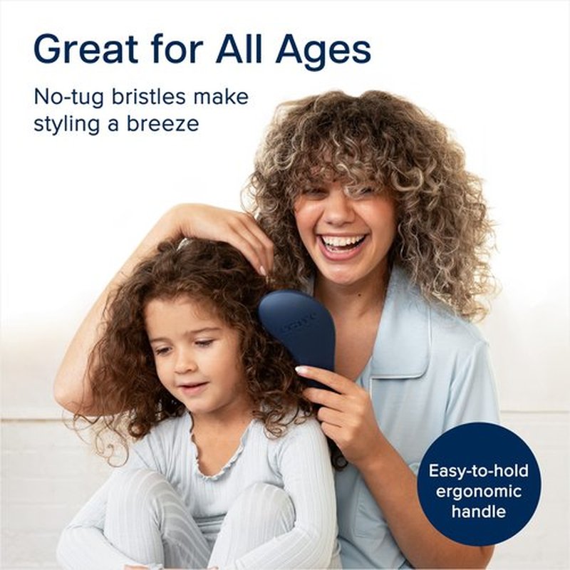 Crave Naturals Glide Thru Detangling Brush - Detangler Brush for Natural, Curly, Straight, Wet and Dry Hair for Adults and Kids - Hair Brush for Little Girls, Toddlers, Teens - 7.5 x 3 inches, Blue