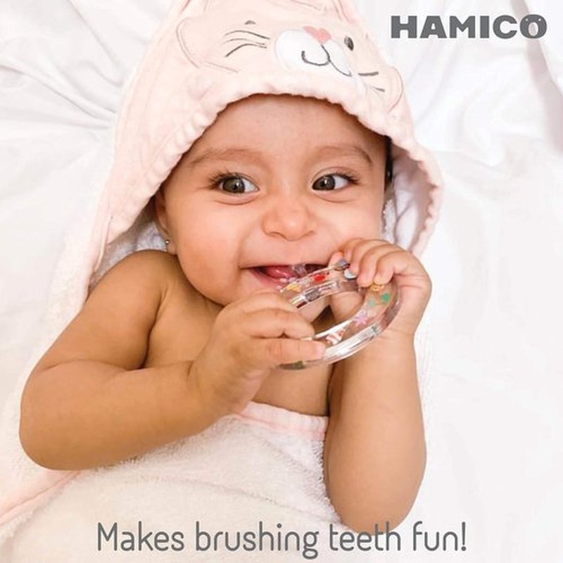 HAMICO Baby Toothbrush Gift Set Gentle, Extra-Soft Bristles for Baby’s First Toothbrush | Easy Grasp-No Overreach Infant Toothbrush | BPA Free | 2-Pack: Rubber Ducks & Jungle Animals