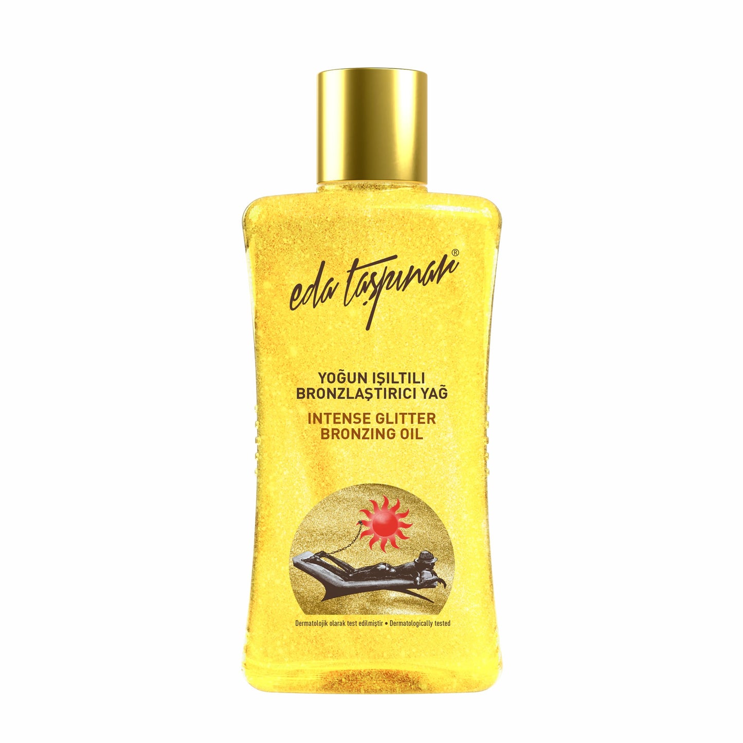 Eda Taspinar Golden Shimmer Intensive Tanning Oil I Browning Accelerator with Coconut Oil I Non Greasy Water Resistant Tan Enhancer for Sun & Tanning Bed Use I 200 ml/6.8 oz 1 Pack