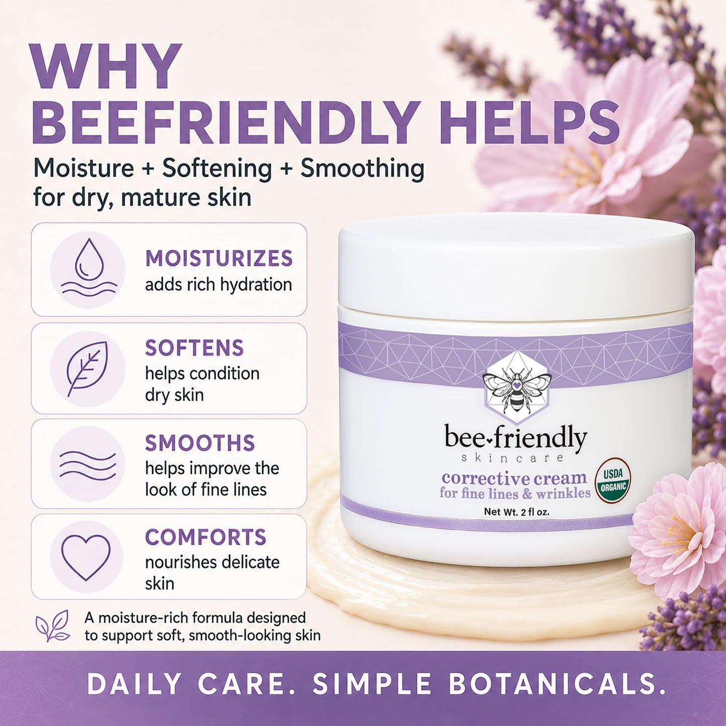 BeeFriendly® Organic Corrective Cream Face Moisturizer, 2 oz