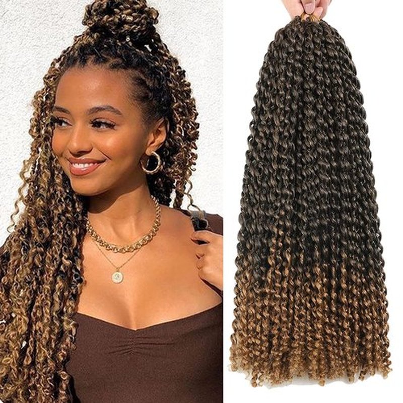Passion Twist Hair 18 Inch 6 Packs Water Wave Crochet Hair for Passion Twists Long Bohemian Braiding Protective Style Hair Extensions (18 Inch 6 Packs, T27#)