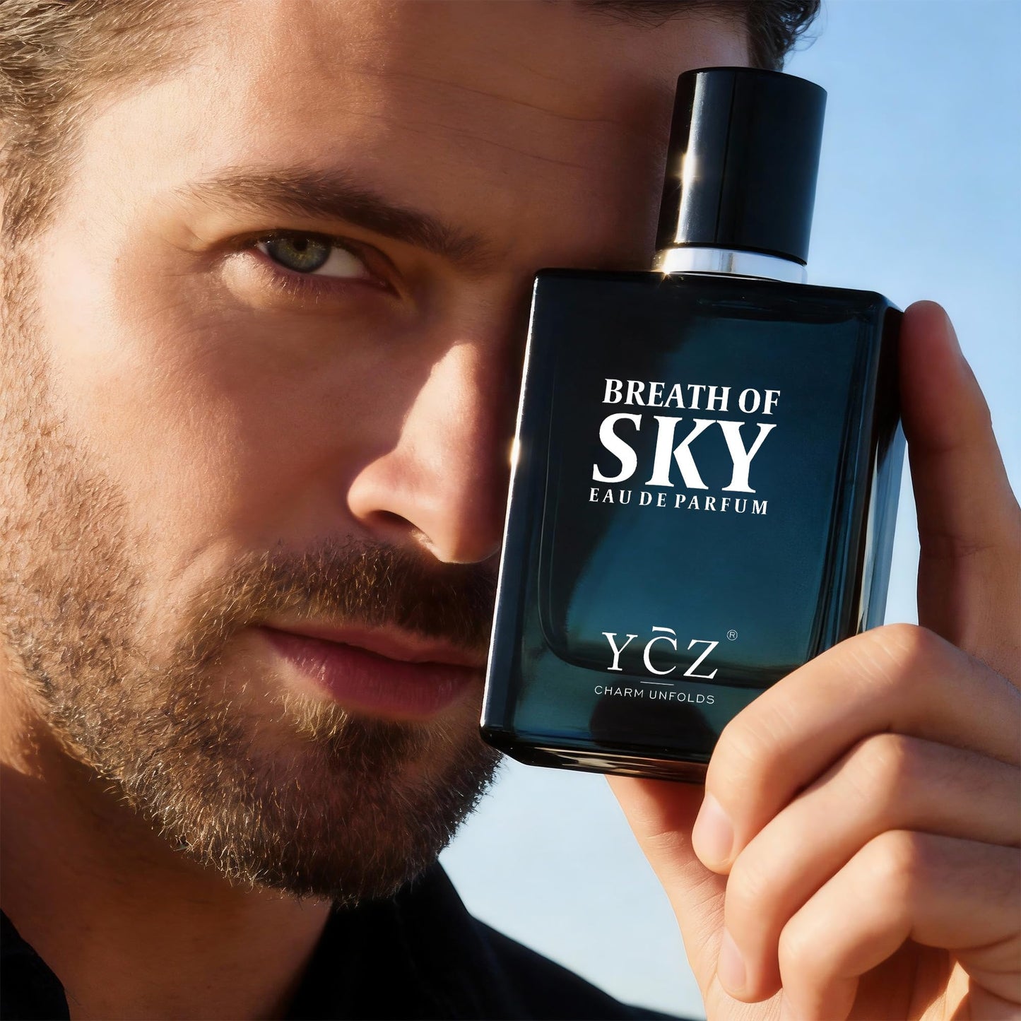 Ycz Breath of the Sky Eau de Parfum for Men, 1.7 Fl Oz (50 mL), Long-Lasting Cologne, Fresh Aromatic Woody Scent with Orange Blossom, Vanilla and Cedarwood Notes for Daily Wear, Travel and Gif