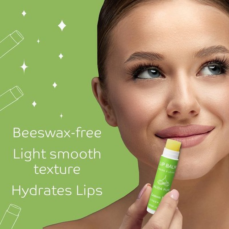 ALIDA PURE Citrus Lip Balm Collection, Vegan Lip Balm Set, Bees Wax Free, Coconut Oil Free, Avocado Oil, Organic Jojoba Oil, Vitamin E, Natural Moisturizer For Dry Cracked Lips, 3 Tube Set