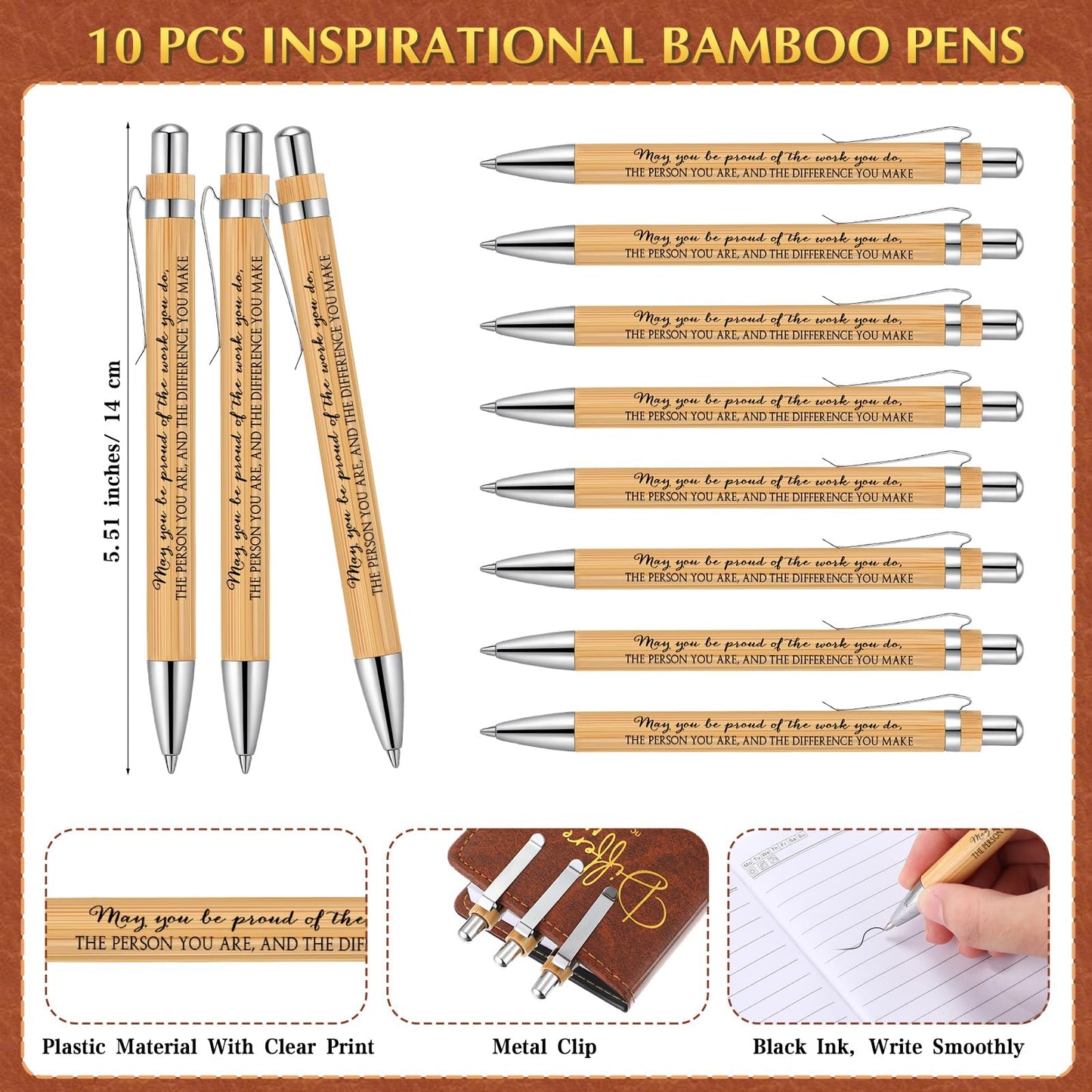 Honoson 10 Sets Difference Maker Employee Appreciation Inspirational A5 Leather Journal Motivational Notebook with Pen Thank You Gift for Pharmacist Neonatal Nurses Vet Tech Affirmation Gifts