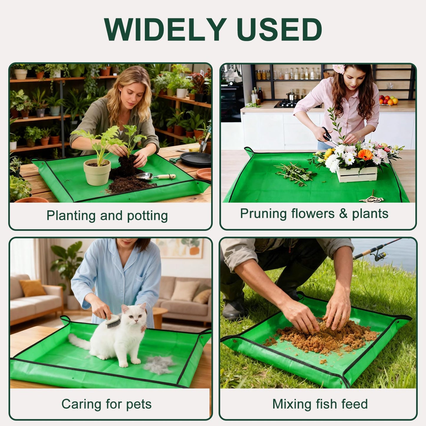 bukmialy 26.8"x26.8" Super Thick Repotting Mat for Indoor Plants - Tear-Resistant, Foldable, Double-Sided Waterproof Potting Mat for Mess-Free Indoor Gardening