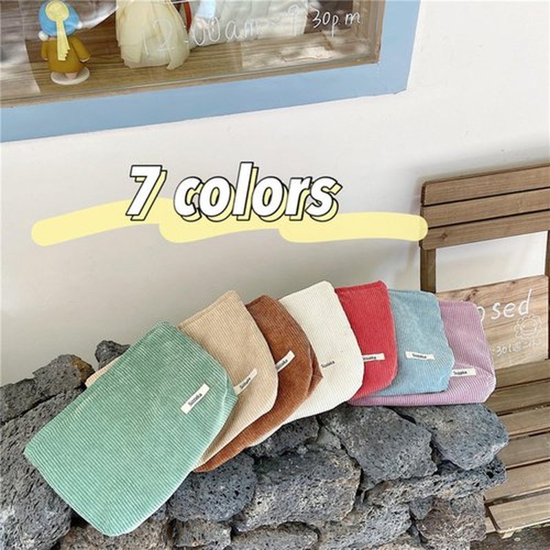 Cosmetic Bags for Women - Corduroy Cosmetic Bag Aesthetic Women Handbags Purses Smile Dots Makeup Organizer Storage Makeup Bag Girls Case Bags (Pure Light blue)