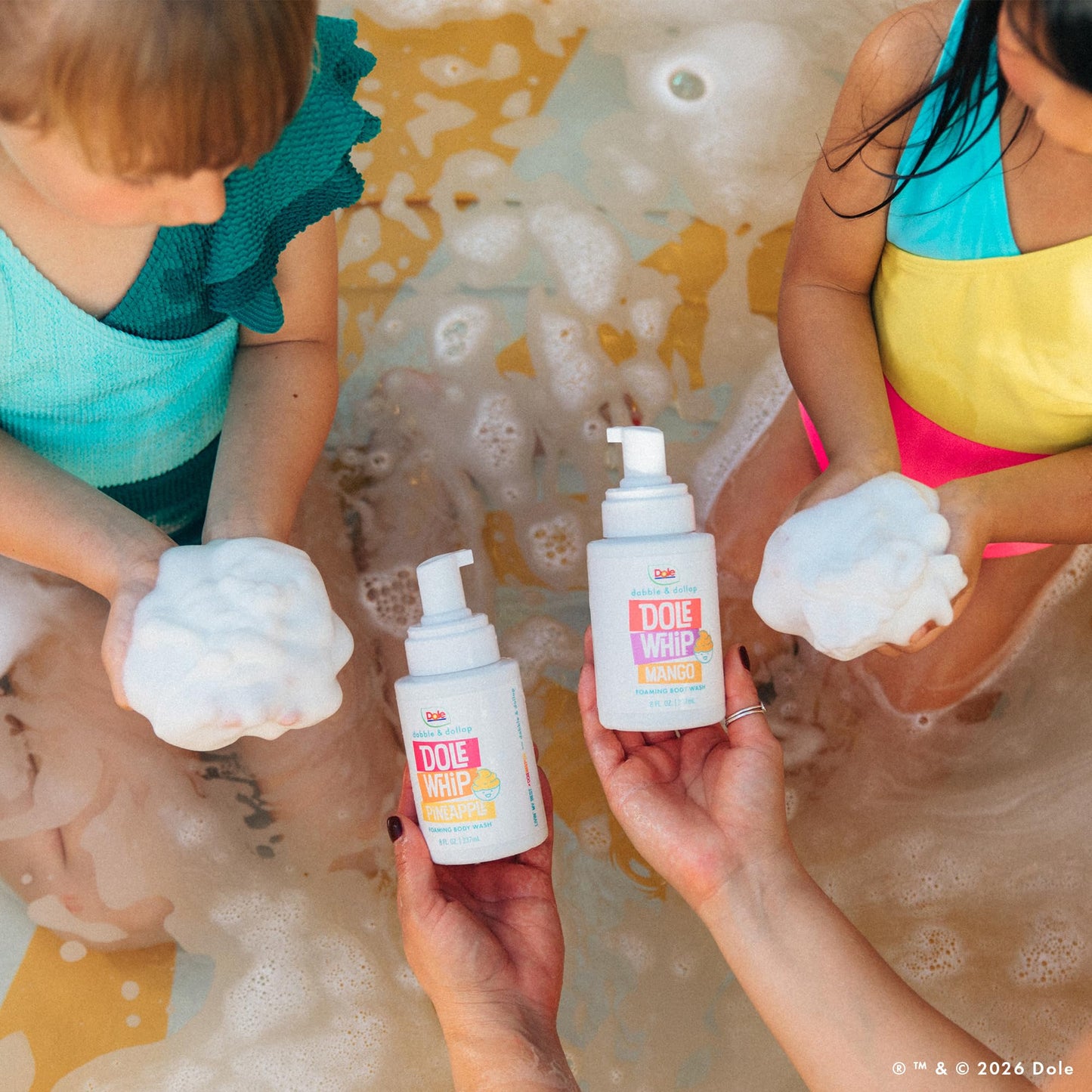 Dabble & Dollop Dole Whip® Strawberry Foaming Body Wash 2-Pack - Natural Origin Scent, Gentle Body Wash for Kids, Toddlers & Family, Sensitive Skin, Sulfate & Paraben Free (8 fl oz, Pack of 2)