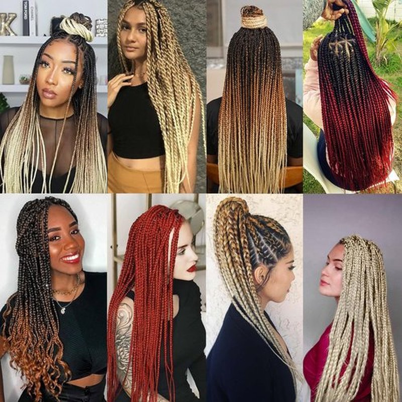 Unionbeauty Pre Streched Braiding Hair 36 Inch 8 Packs Ombre Brown Blonde Long Brading Hair Soft Yaki Texture Easy Braid Hair for Braids Hot Water Setting Synthetic Crochet Hair Extensions (1B27613#)