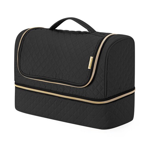 Yarwo Large Airwrap Storage Bag Compatible for Shark FlexStyle Styling (HD 430/440), Double Layers Travel Case Box for Shark Flexstyle/Dyson Airwrap and Hair Styler Attachments, Black (Bag Only)
