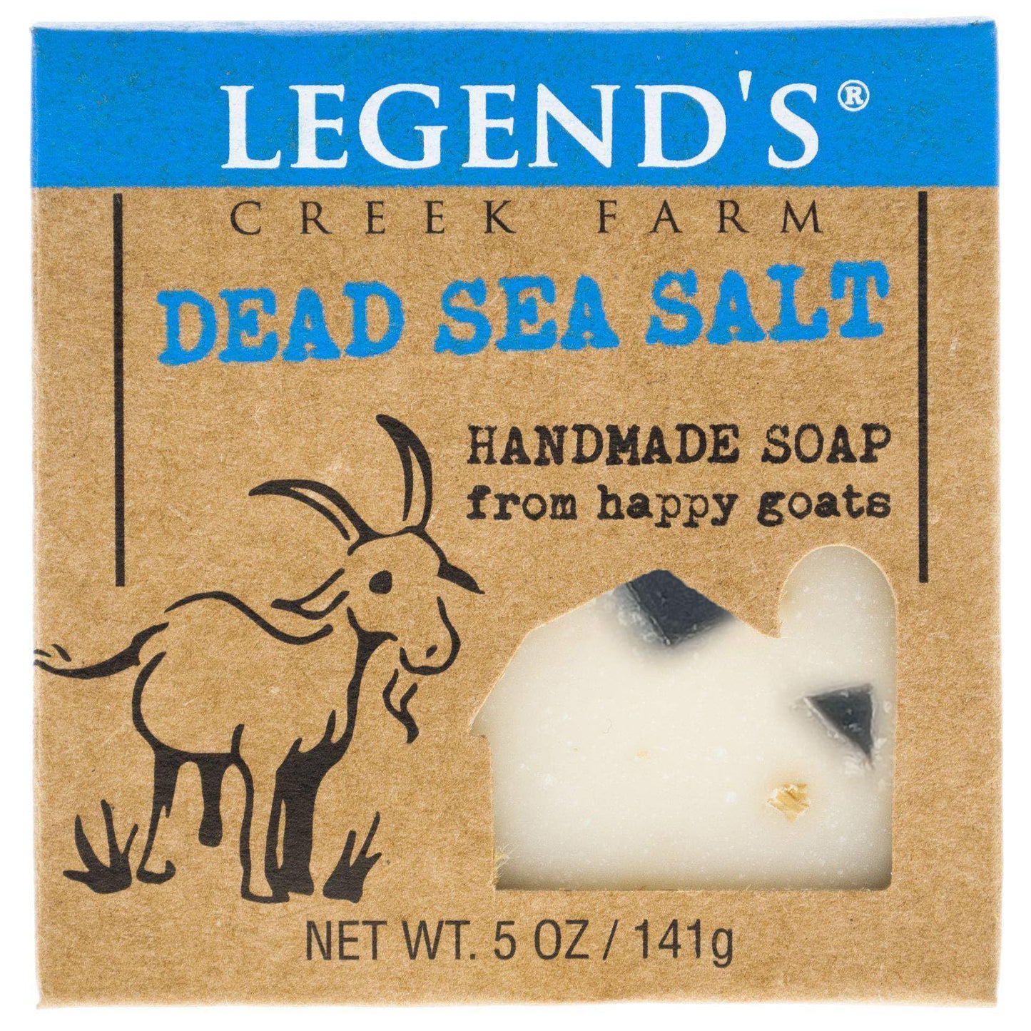 Legend's Creek Farm Goat Milk Soap - Cleansing Moisturizing Bar for Hands and Body - 5 Oz Creamy Lather, Nourishing, Gentle Natural Soap for Sensitive Skin (Dead Sea Salt, Pack of 5)