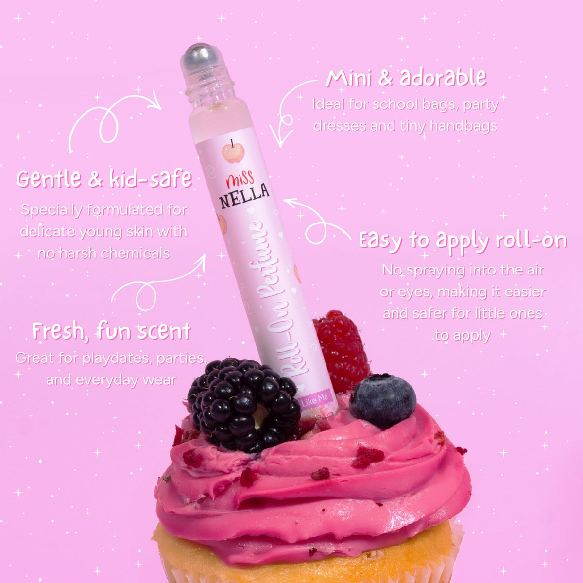 MISS NELLA Kids- Be Like Me Roll On Perfume set for Children with Fresh Fragrances Safe & Natural Boys & Girls Perfume Oil with Roll-On Applicator 10ML