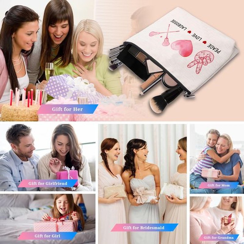 CEASQVAA Lacrosse Gifts Funny Gifts for Women, Lacrosse Makeup Bag Gifts for Lacrosse Moms Team Member Players, Birthday Gifts for Lacrosse Lover Women Her