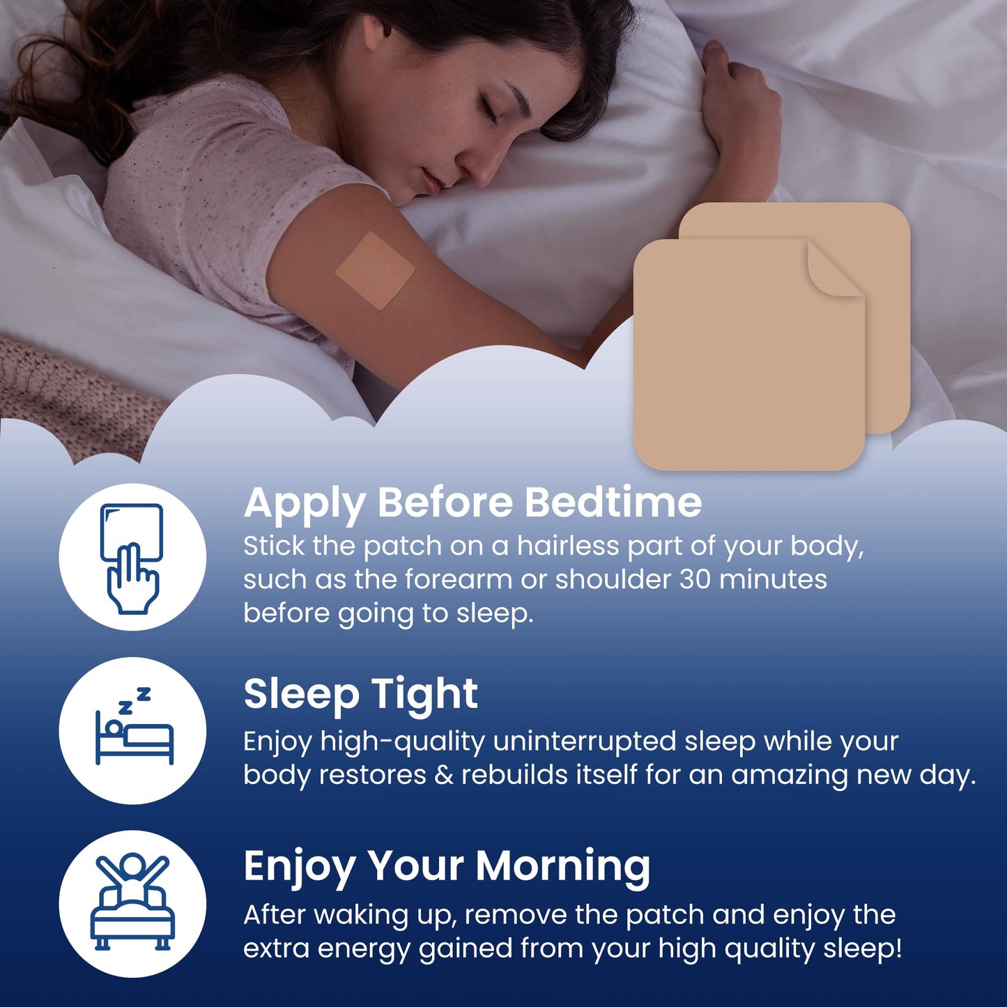 MONIER Sleep Patches for Adults Extra Strength | Easy-to-Apply Sleep Patch with Melatonin & Valerian | Relax & Wake Up Refreshed | Long-Lasting Night Comfort for Men & Women | 240 Patches
