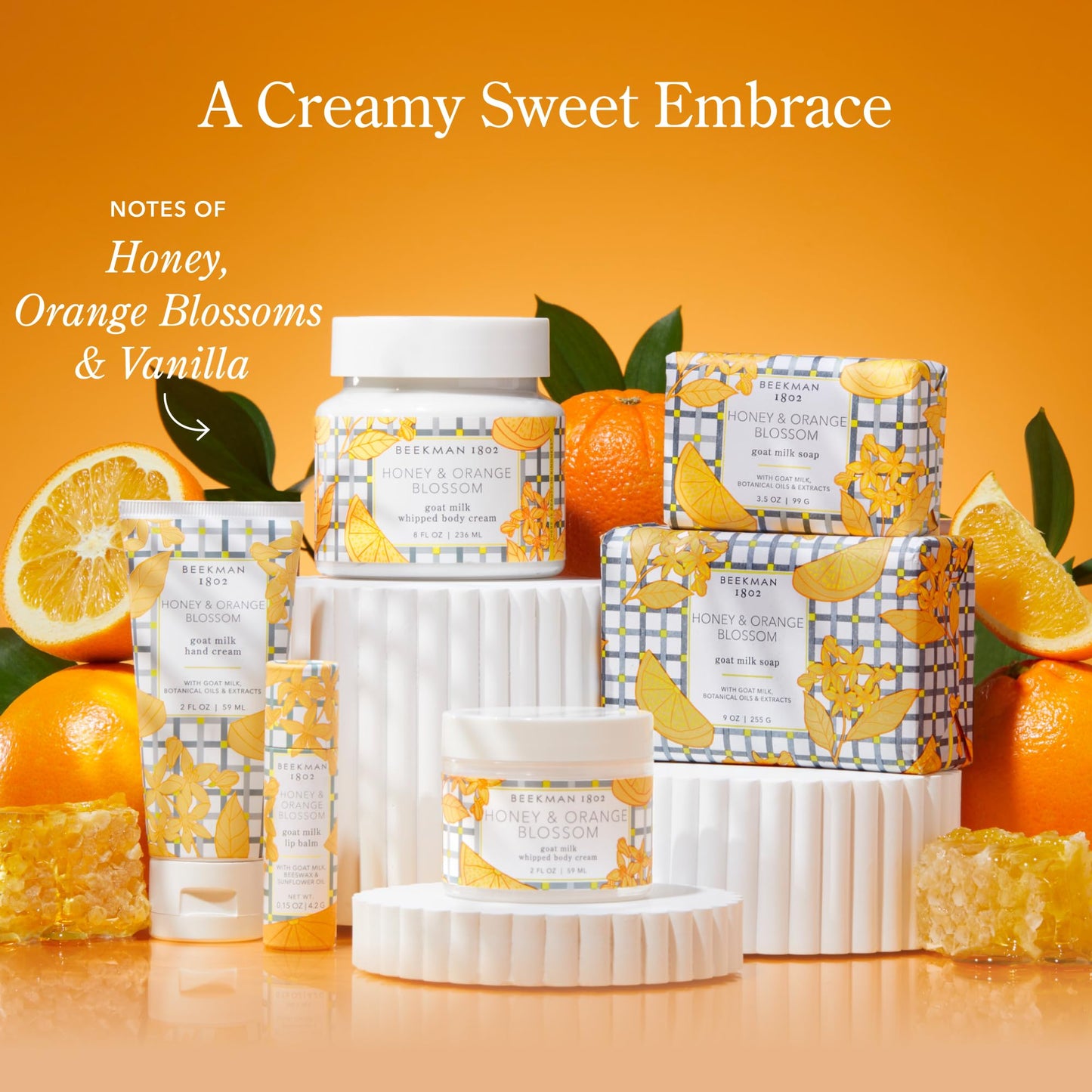Beekman 1802 Lip Balm, Honey & Orange Blossom - Scented - 0.15 oz - With Goat Milk, Vitamin E & Beeswax for Dry, Cracked Lips - Good for Sensitive Skin - Cruelty Free - Packaging May Vary