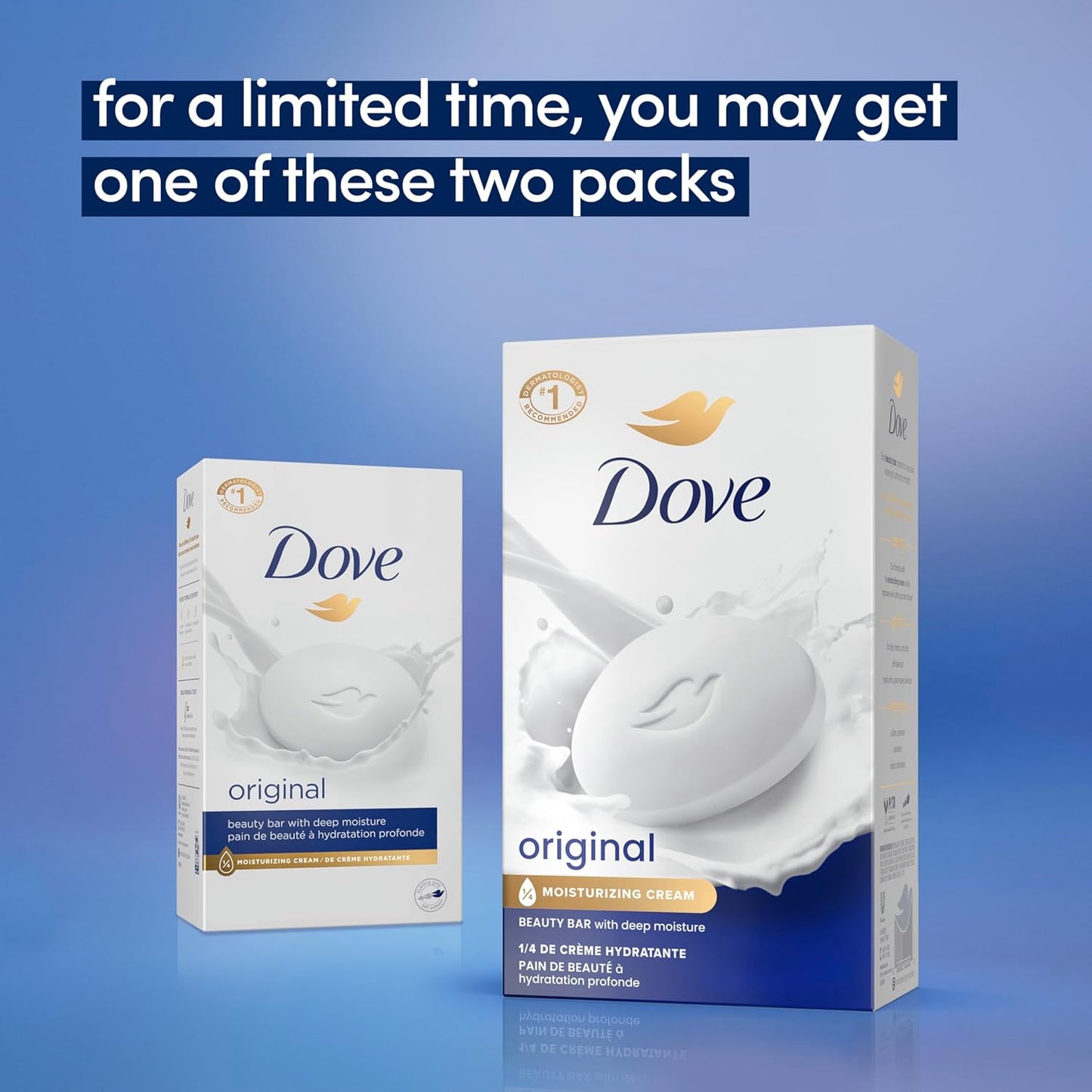 Dove Beauty Bar Soap Original, Pack of 24 for Soft, Smooth Skin, with 1/4 Moisturizing Cream 3.75 oz