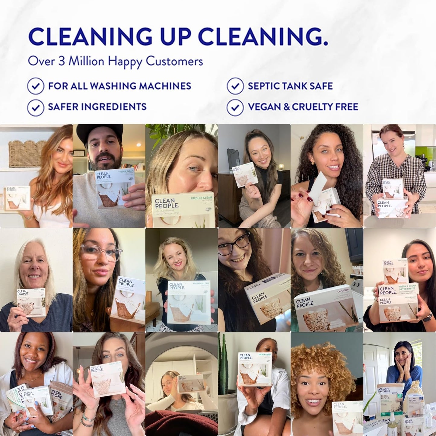 The Clean People Laundry Detergent Pods - Hypoallergenic Laundry Pods - Ultra Concentrated, Recyclable Packaging, Stain Fighting - Fresh Scent, 96 Pack
