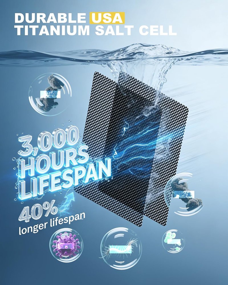 Salt Chlorine Generator - Hot Tub Salt Water Conversion Kit with USA Titanium Cell | For Spas Up to 2200 Gallons