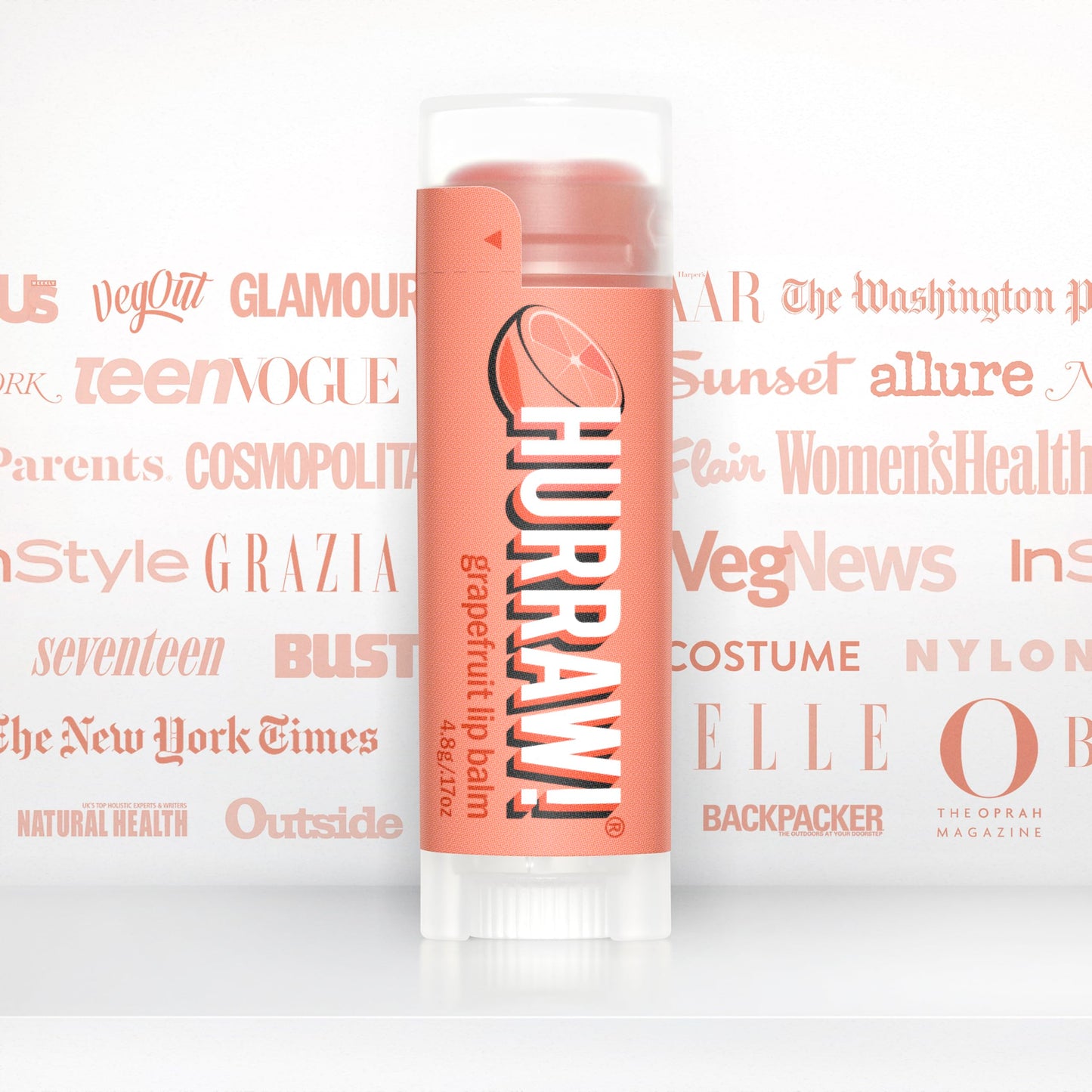 Hurraw! Grapefruit Lip Balm, 2 Pack: Organic, Certified Vegan, Cruelty and Gluten Free. Non-GMO, 100% Natural Ingredients. Bee, Shea, Soy and Palm Free. Made in USA