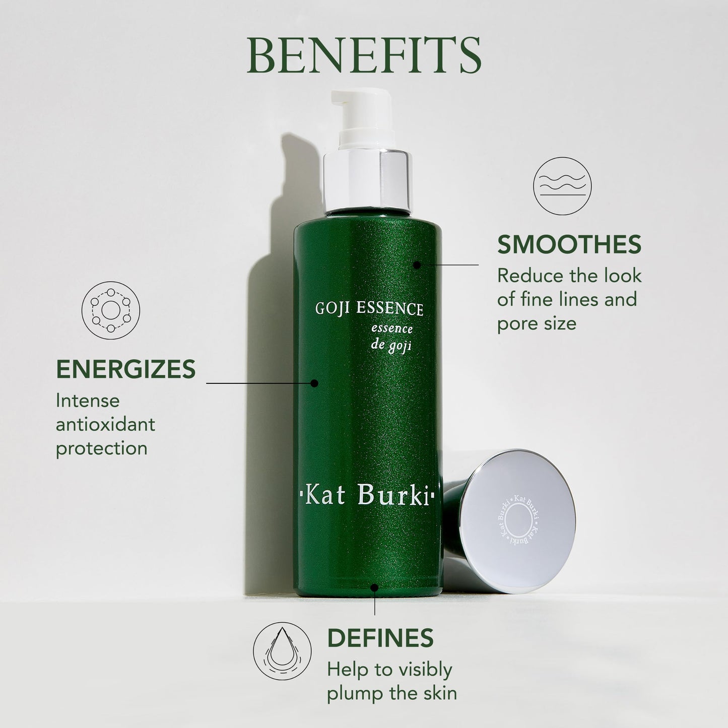 KAT BURKI Goji Refining Essence with Goji Berry, 5% Lactic Acid & Silk Amino Acids, Hydrating & Skin-Perfecting Facial Essence for Even Tone, 4 Fl Oz