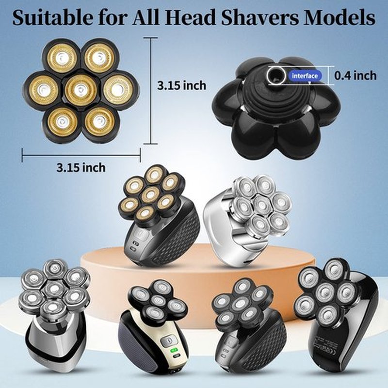 VOTMONI Replacement Shaver Head for Electric Head Shaver Replacement Blades Mens Electric Shavers Replacement Heads Freedom Shaver Replacement Blades Head Waterproof Blades for Men