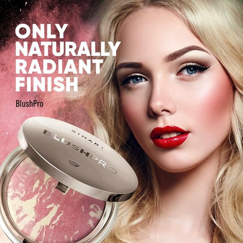 SINART Baked PRO Blush. Brighten Lighting Highly Glow Marbleized Blush. Lightweight Shimmery Satin Face Makeup. Cruelty-Free Powder Blush. Shape, Contour & Highlight Face (B2, D60)