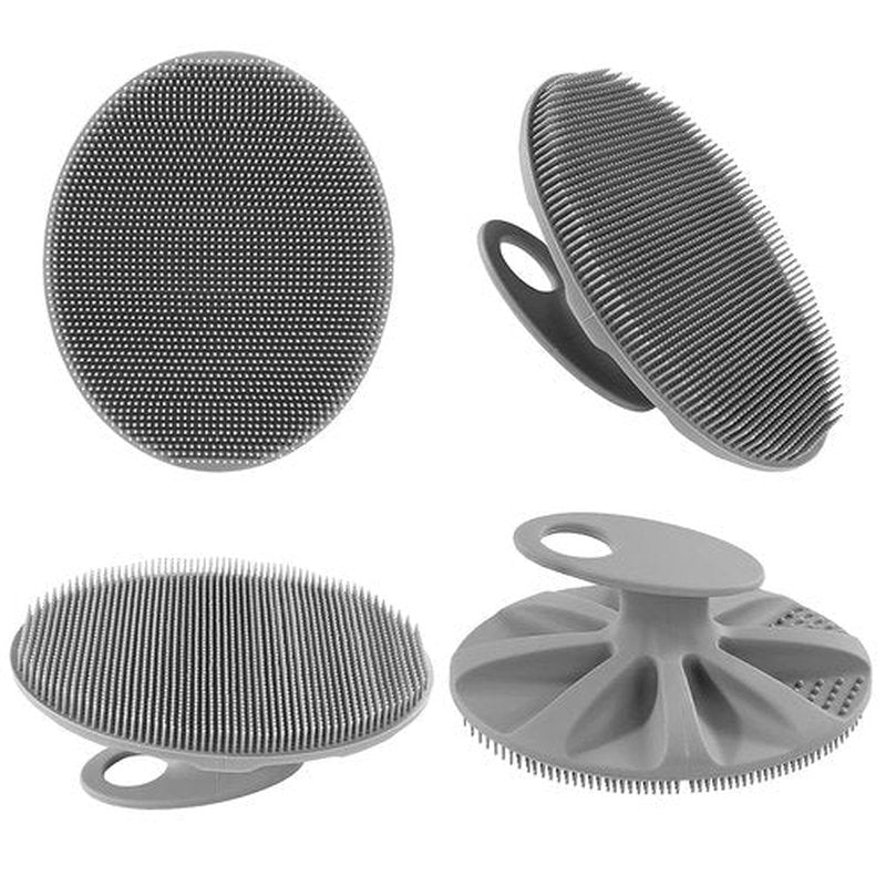 INNERNEED Soft Silicone Body Cleansing Brush Shower Scrubber, Gentle Exfoliating and Massage for All Kinds of Skin (Gray)