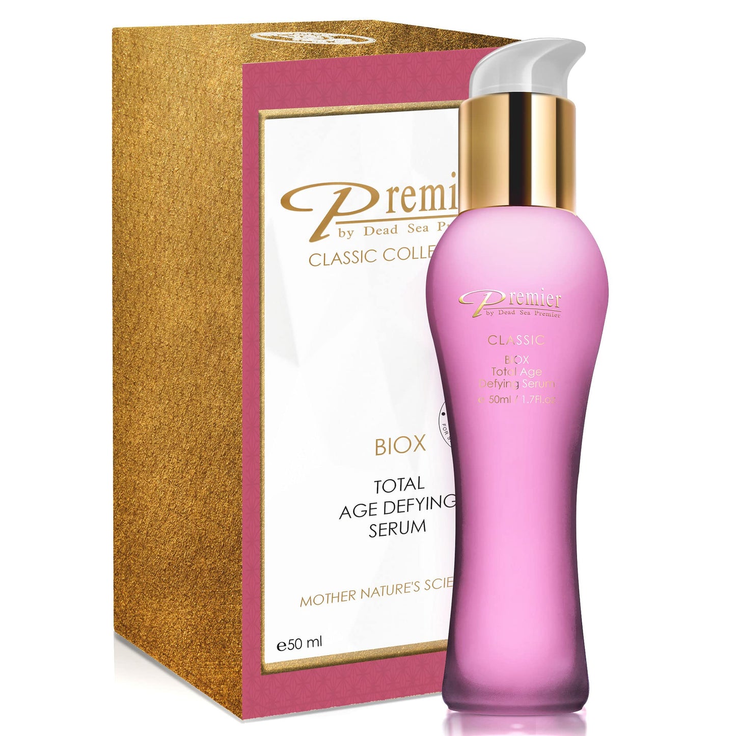 Premier Dead Sea Classic BIOX SERUM and BIOX EYE CREAM Total Age Treatment, Anti-Age, anti-wrinkle, anti-expression marks age defying Complex, soft, gentle, non-tacky 1.7 FL oz. + .34 FL oz.