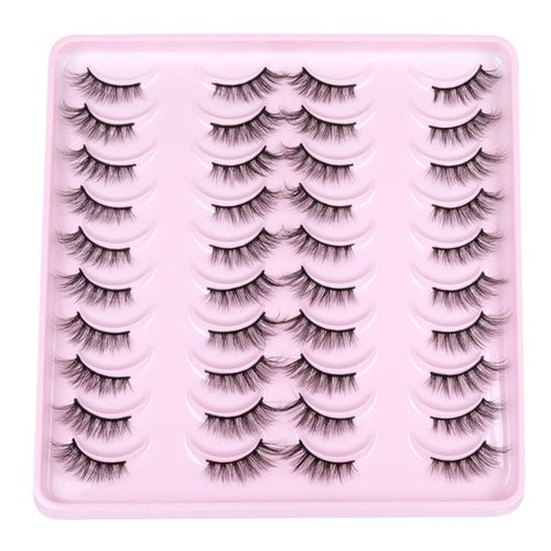 JIMIRE Half Lashes Natural Cat Eye Wispy False Eyelashes 13MM Short 3D Accent Corner Lashes Soft Fluffy Faux Mink Lashes 20 Pairs Pack