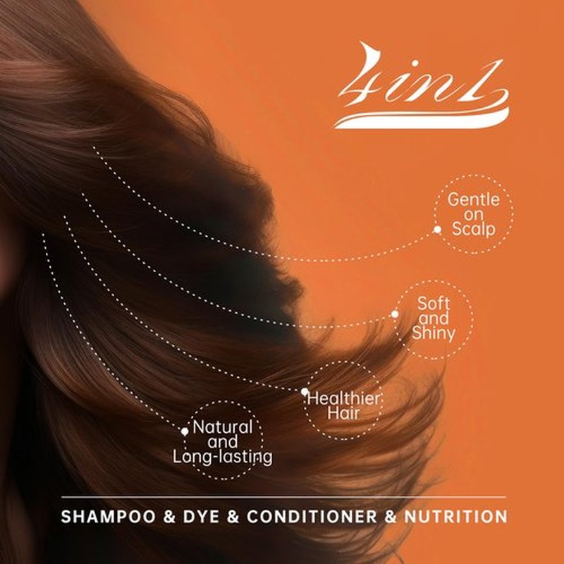 Happy Innocent Hair Color Shampoo for Gray Hair-Black Hair Dye Shampoo,4 In 1 Easy to use Natural&Long Lasting Looking Ammonia Free