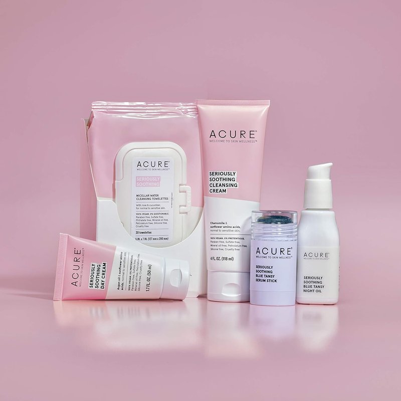 ACURE Micellar Water Towelettes - Soothing Makeup Remover for Sensitive Skin | 100% Vegan | Rose & Cucumber - 1 Pack