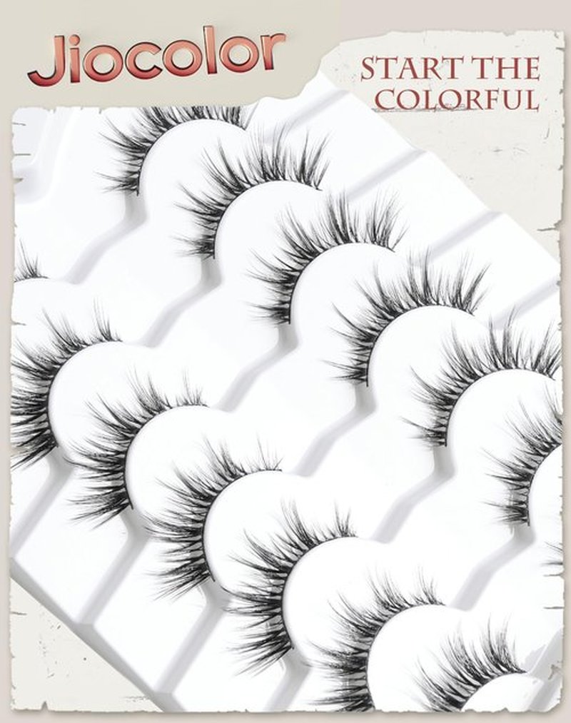 Natural Lashes That Look Like Extensions Strip Lashes Natural Look Thin Band Wispy Eyelashes 13mm Cat Eye False Eyelashes Foxy Eye Lashes 12 mm 7 Pairs S10