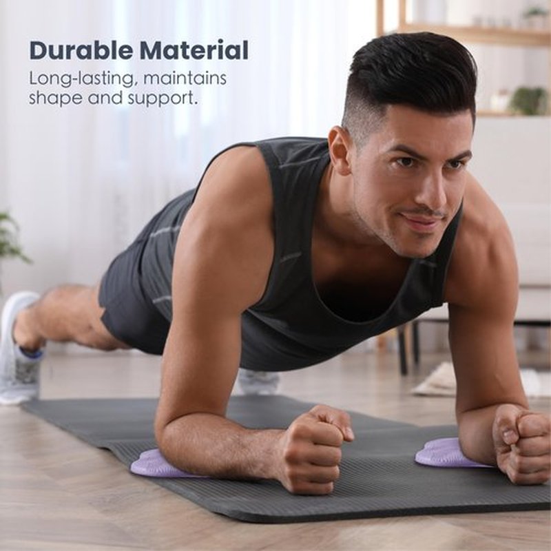 Present Mind Yoga Knee Pad Cushion Foam, Set of 2 - Extra Thick Support Pads - Alleviate Knee, Elbow, Wrist Pain - Lightweight & Portable for Pilates, Yoga, Workout - 7.8Lx7.8Wx0.6H Inch, Purple