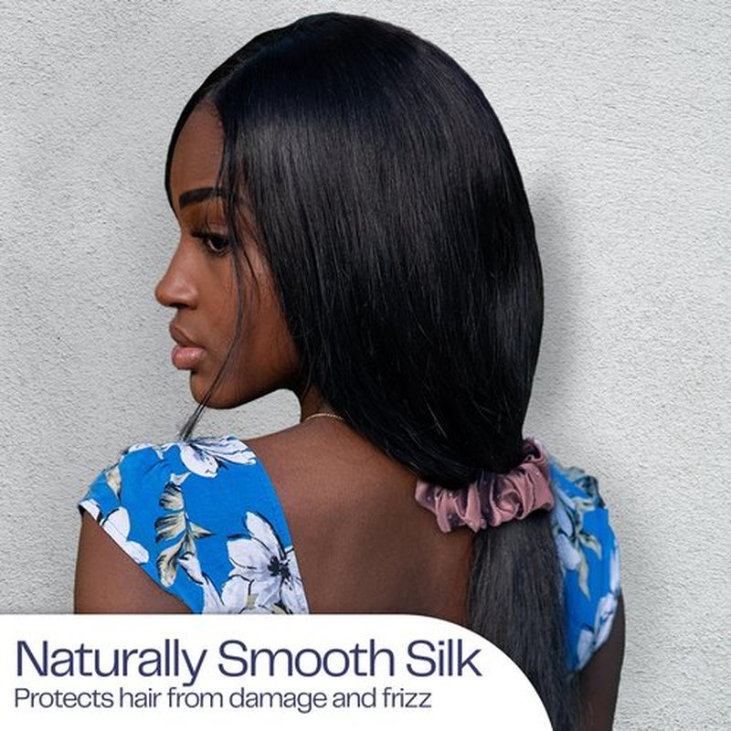Celestial Silk Mulberry Silk Scrunchies for Hair (Plum, Navy, Black with Rhinestones)