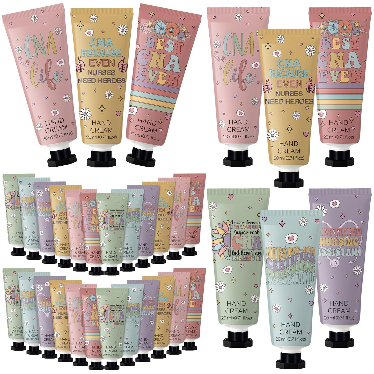 Swiffen 36 Pcs Cna Week Gifts Bulk 2026 Nurse Appreciation Gifts Cna Retro Cartoon Hand Lotion for Women Mini Hand Lotion Travel Size Moisturizing for Nursing Student Medical Assistant Accessories