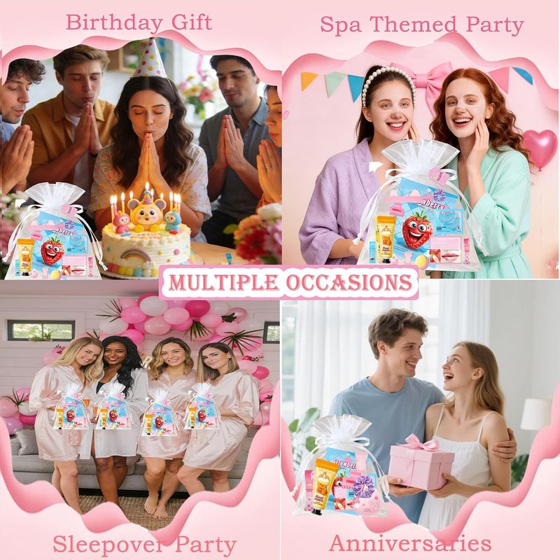 Spa Party Supplies - 112PCS Girls' Spa Kit with Face Masks, Hand Cream & Foot Bath Bombs | Perfect for Birthday & Sleepover Parties