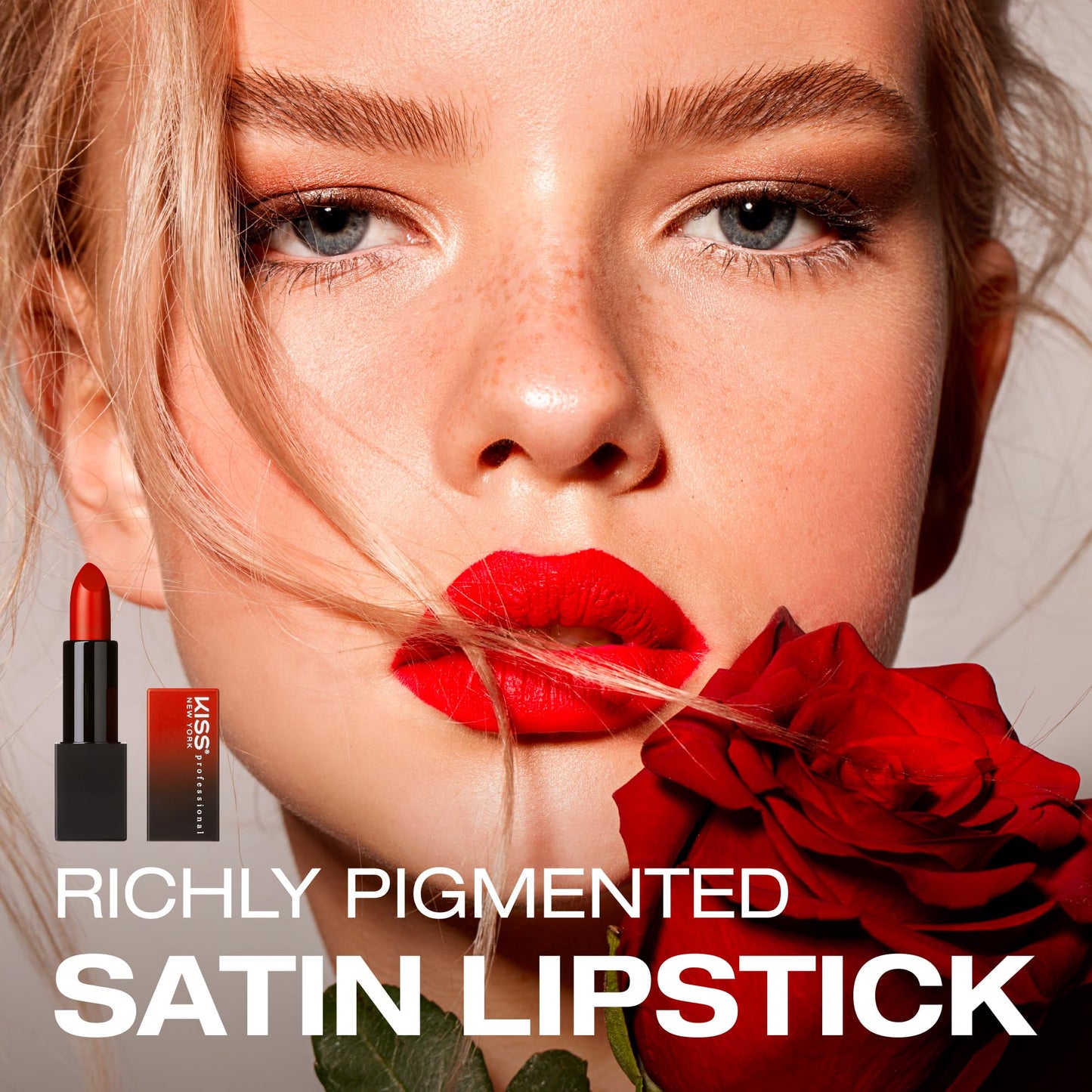 Kiss New York Professional Rich Pigmented Lipstick, Smooth Satin Finish, Long Lasting, Infused with Shea Butter and Vitamin E (Nude Velvet)