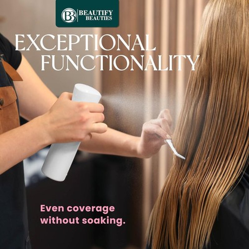BeautifyBeauties Hair Spray Bottle – Ultra Fine Continuous Water Mister for Hairstyling, Cleaning, Plants, Misting & Skin Care (White, 10.2 Ounces)