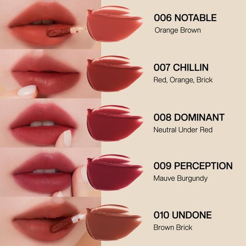 MUZIGAE MANSION Objet Lip Stain (Unique Paint Tube Design) – Velvet Matte Tint, Long-Lasting Waterproof Lipstick, Hydrating Korean Makeup, Red & Rose Gloss, K-Beauty Tinted Lipstain (10 UNDONE)