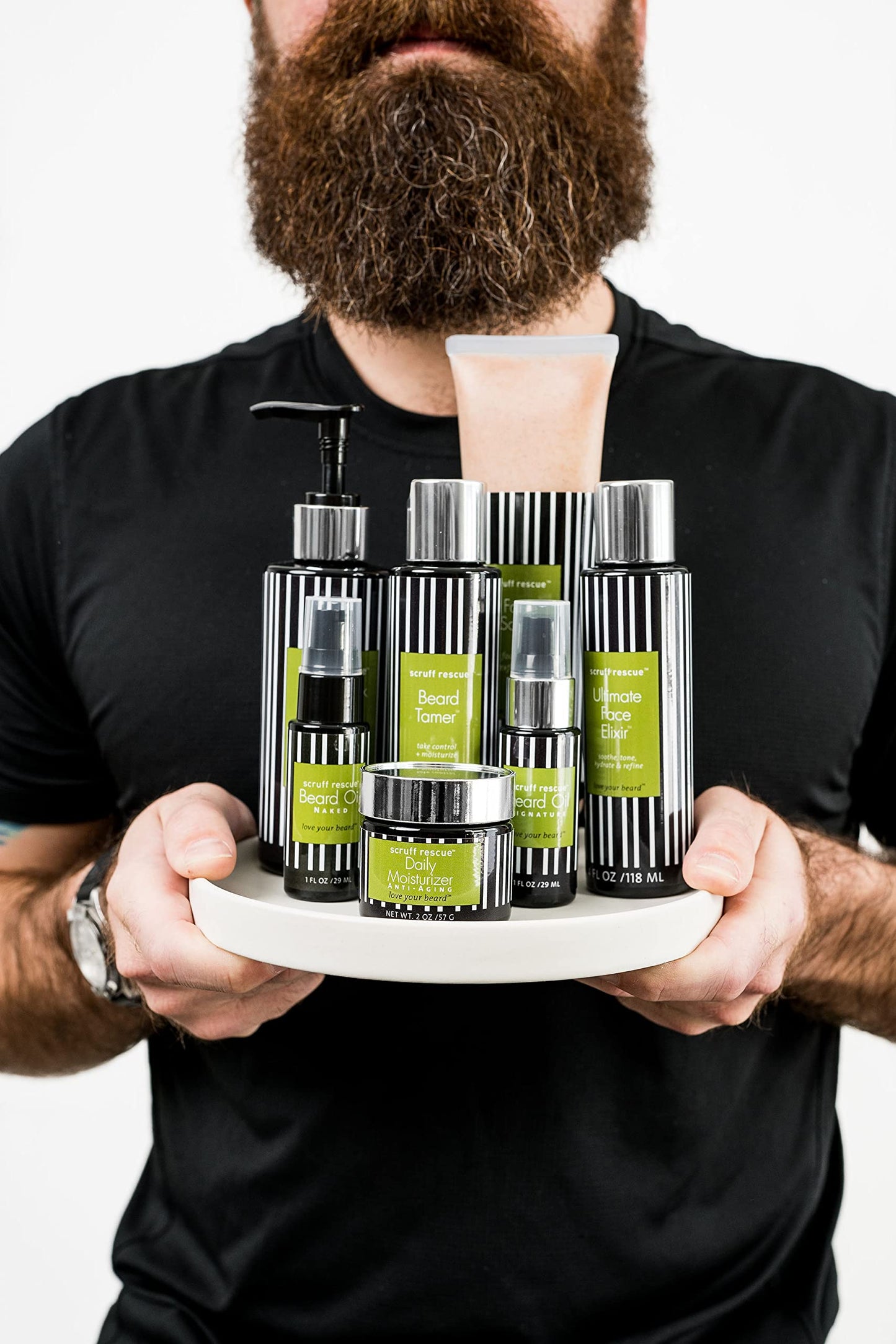 Best After Shave Balm, Scruff Rescue Ultimate Face Elixir, Premium Anti-Aging Light Lotion for Deep Moisture, Soothing Juniper, Oak, Horsetail, Chestnut & Hyaluronic Acid, Woody-Citrus Aroma, 4 fl oz