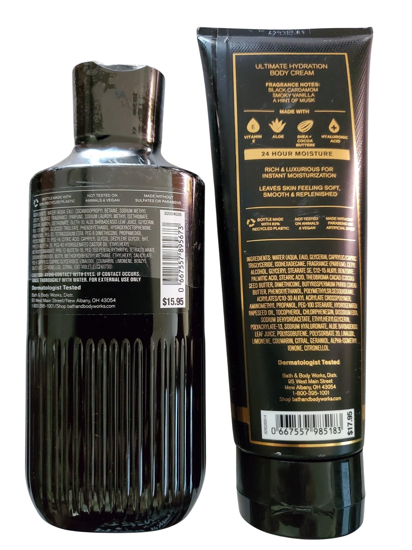 Bath & Body Works Noir Men's 3-in-1 Hair, Face & Body Wash Shower Gel and Body Cream 2 Piece Set